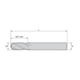 General-Purpose Solid Carbide End Mills GP End Mills • Series I4B • Ball Nose • 4 Flute • Inch  (TiAlN) - Big-tools Industrial Supply Tools for Metal Cutting